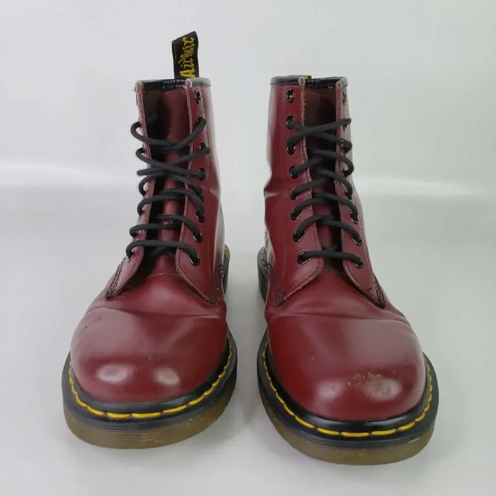 Dr Doc Martens Combat Boots Mens Size 10 1460 Oxblood Cherry Red Lace Up